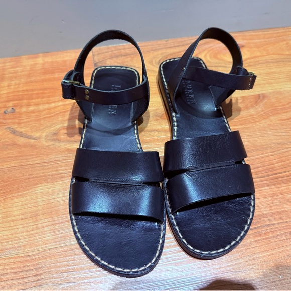 Lauren Ralph Lauren Shoes - Lauren Ralph Lauren Black Flat Sandals